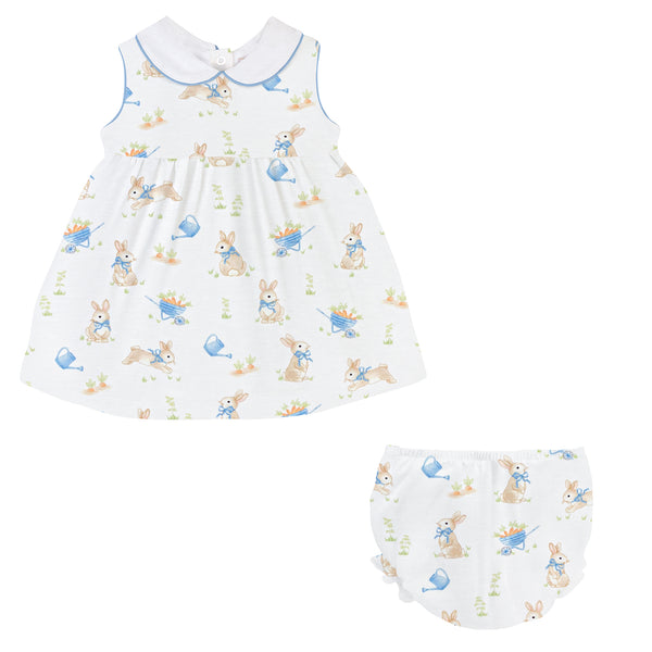 Bunny's Garden Dress Set with Round Collar