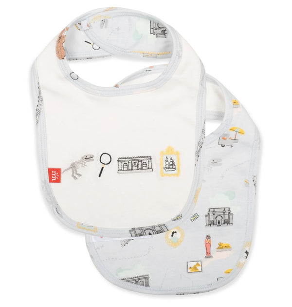 Day At The Museum Organic Cotton Magnetic Stay Dry Infant Reversible Bib
