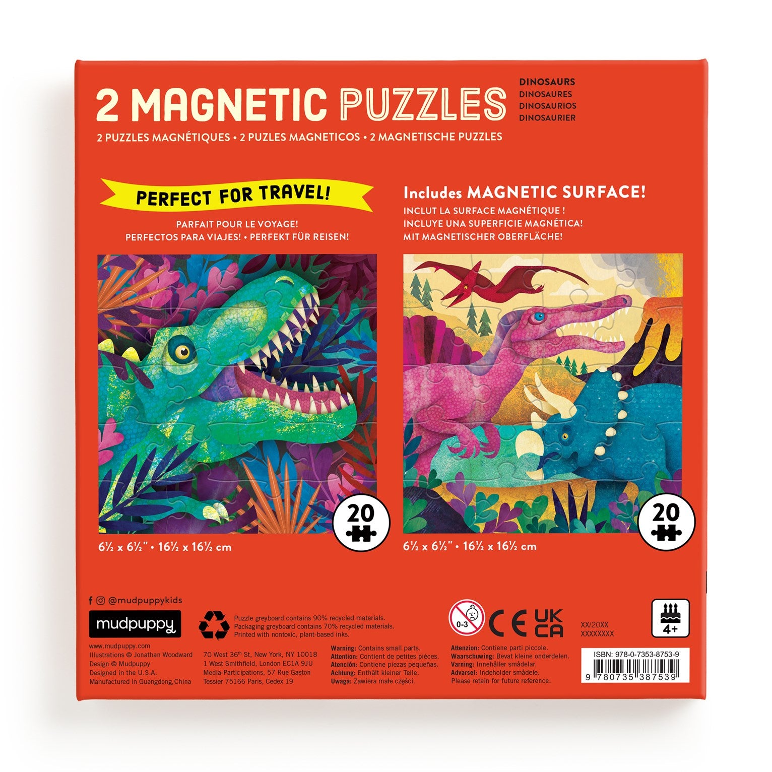 Mudpuppy Dinosaurs Roar! Magnetic Puzzle Set