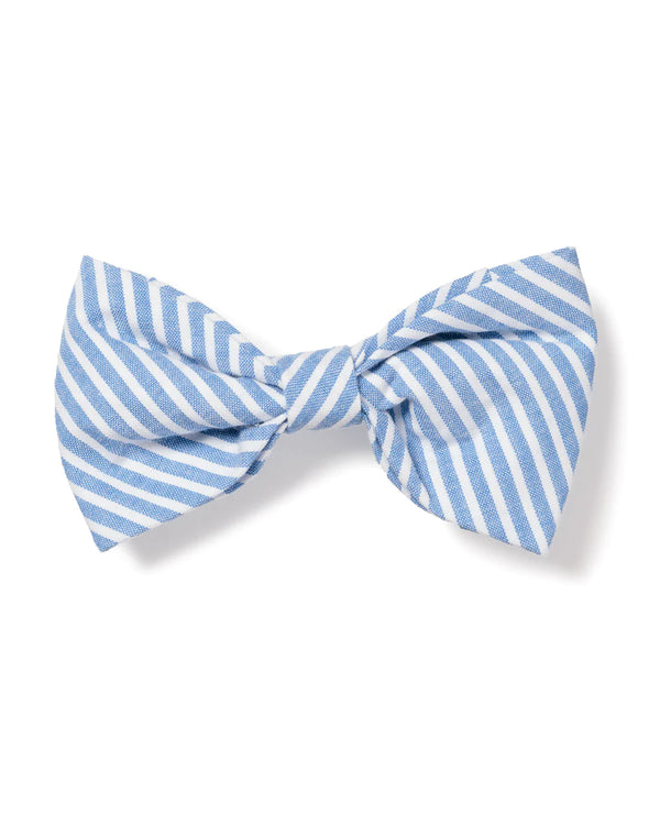 Dog Bow Tie, French Blue Seersucker