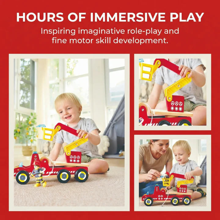 Hape Siren & Lights Toy Fire Truck