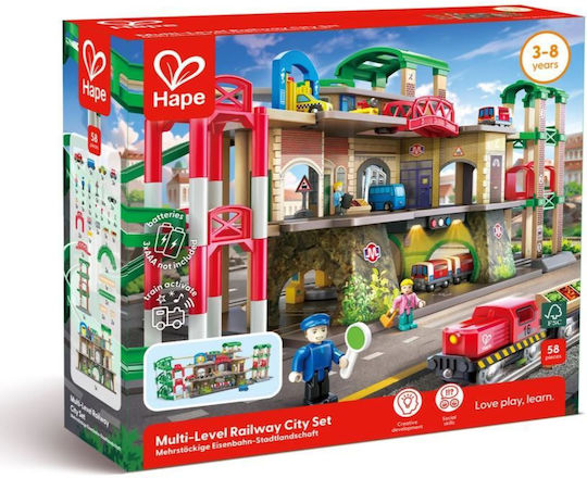 Hape Multi-Level Railway City Set