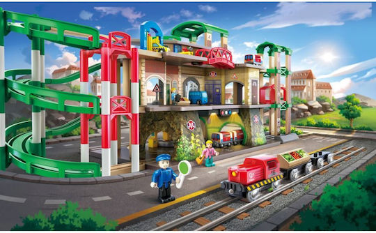 Hape Multi-Level Railway City Set