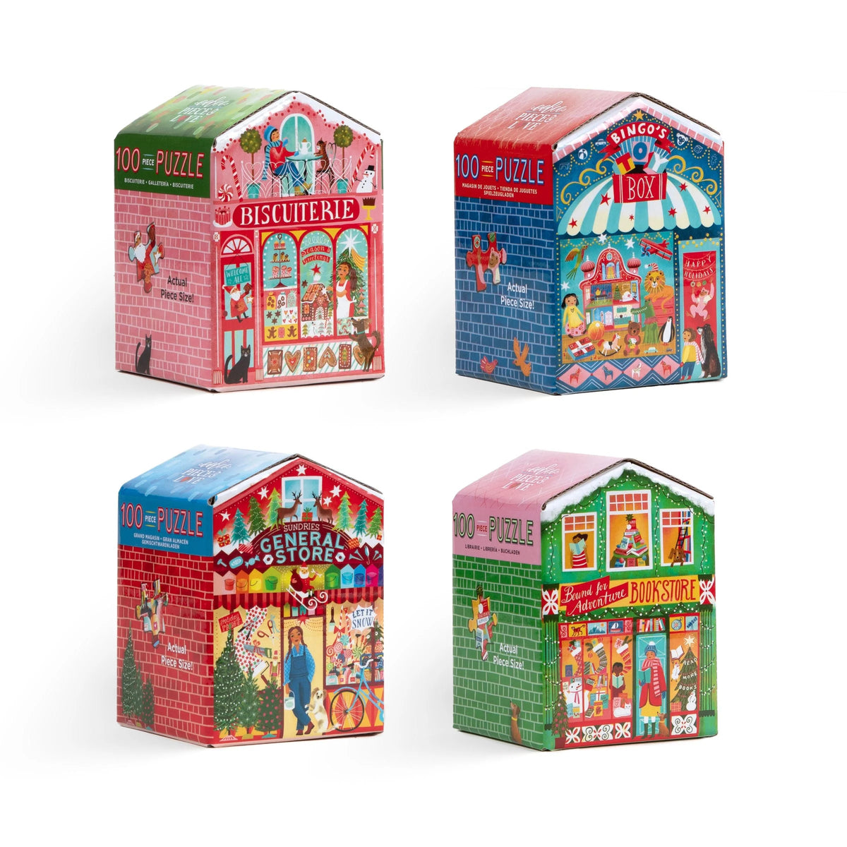 Eeboo Christmas Market 100 Piece Puzzle