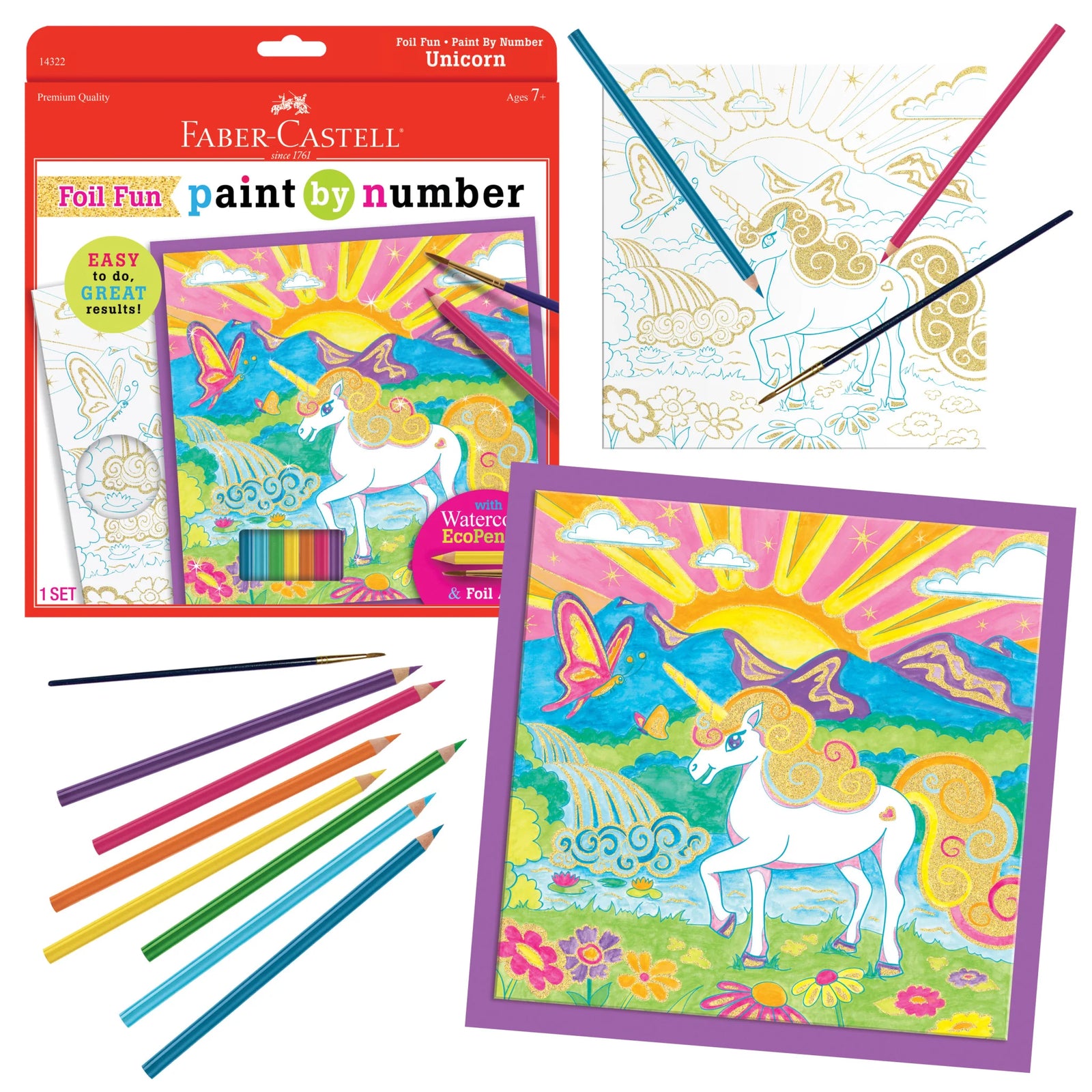 Faber Castell Foil Fun Paint By Number - Unicorn