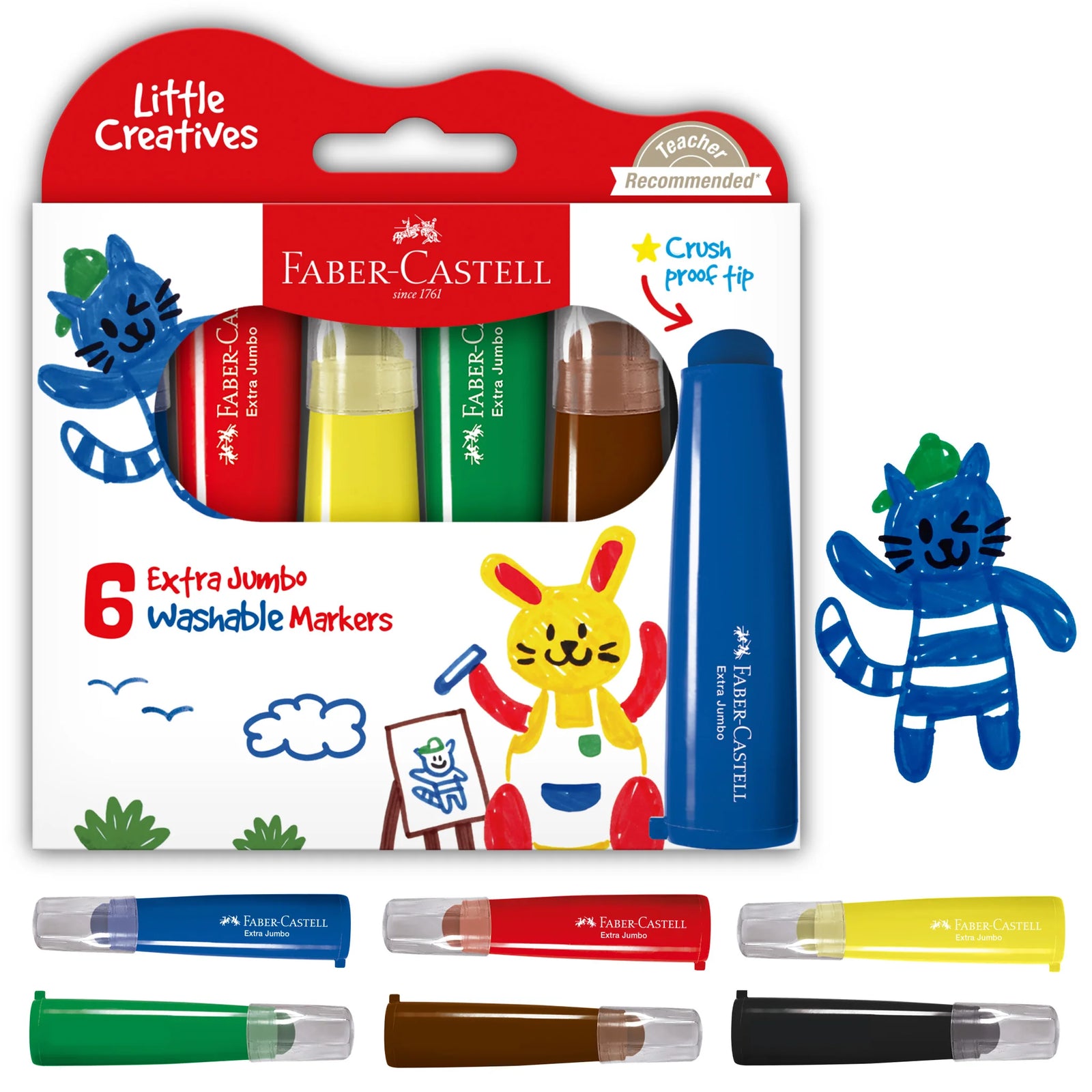 Faber Castell Little Creatives 6 Extra Jumbo Ultra Washable Markers