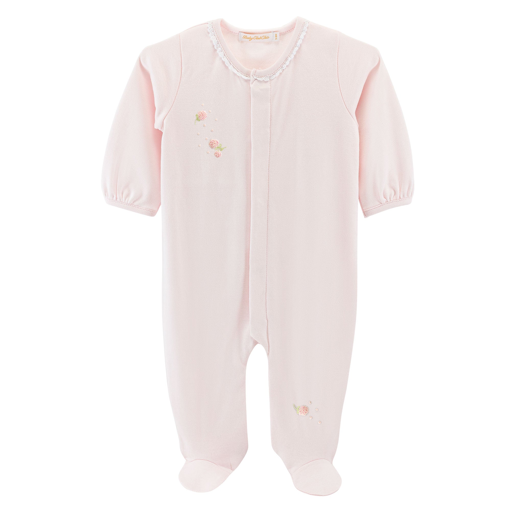 Baby Club Chic Spring Flowers Footie W/ Lace Trim
