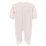 Baby Club Chic Pretty Bows Pink Footie with WHLace Trim