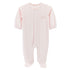 Baby Club Chic Pretty Bows Pink Footie with WHLace Trim
