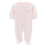 Baby Club Chic Sweet Bows Embroidered Pima Footie with Lace Trim