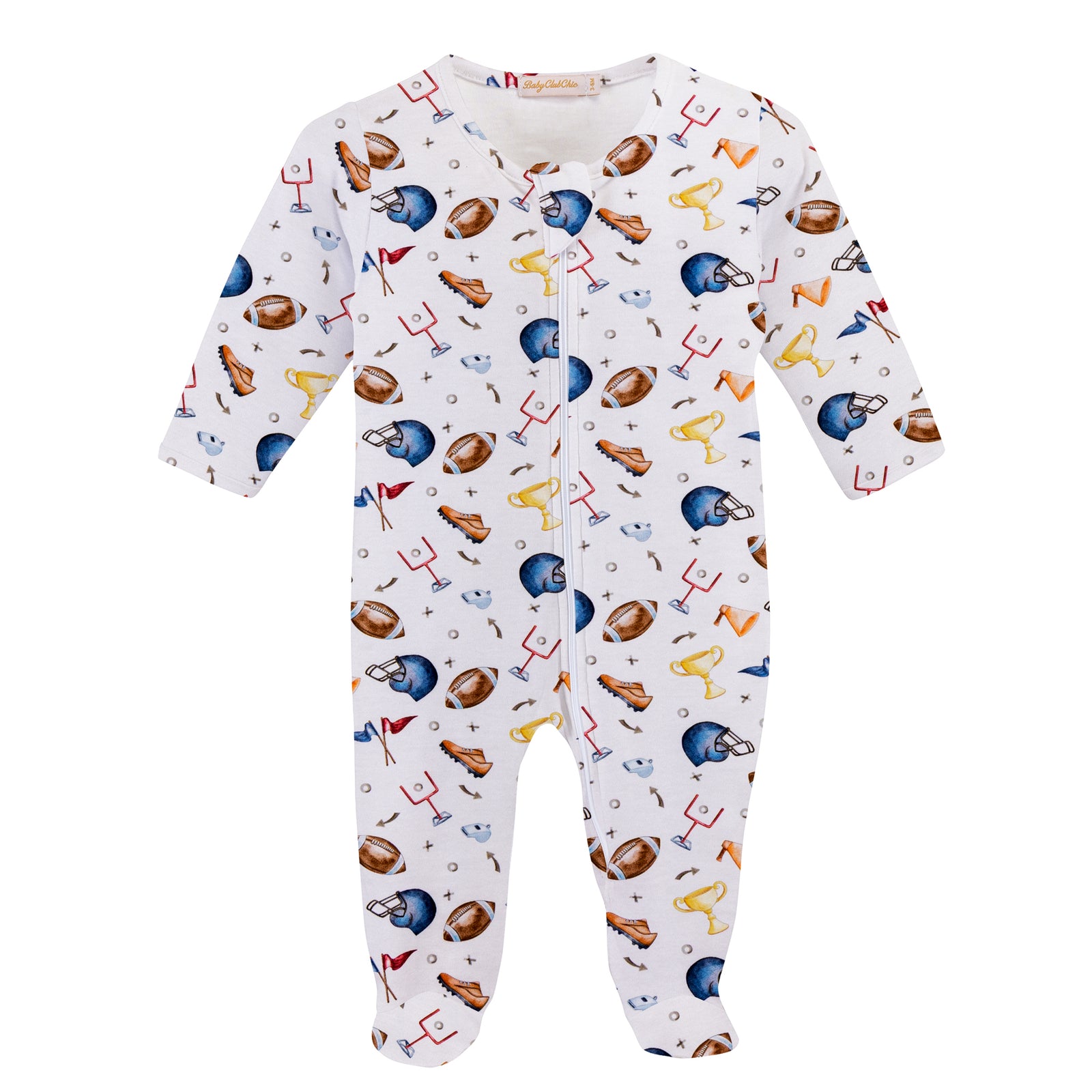 Baby Club Chic Game Day Zipped Footie