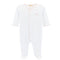 Baby Club Chic Pretty Bows White Footie with Pink Crochet Trim