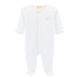 Baby Club Chic Pretty Bows White Footie with Pink Crochet Trim