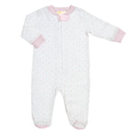 Pink Dots Printed Zipped Footie