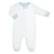 Blue Dots Zipped Footie, Blue Trim