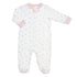 Pink Little Stars Zipped Footie, Pink Trim