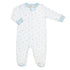 Blue Little Stars Printed Zipped Footie