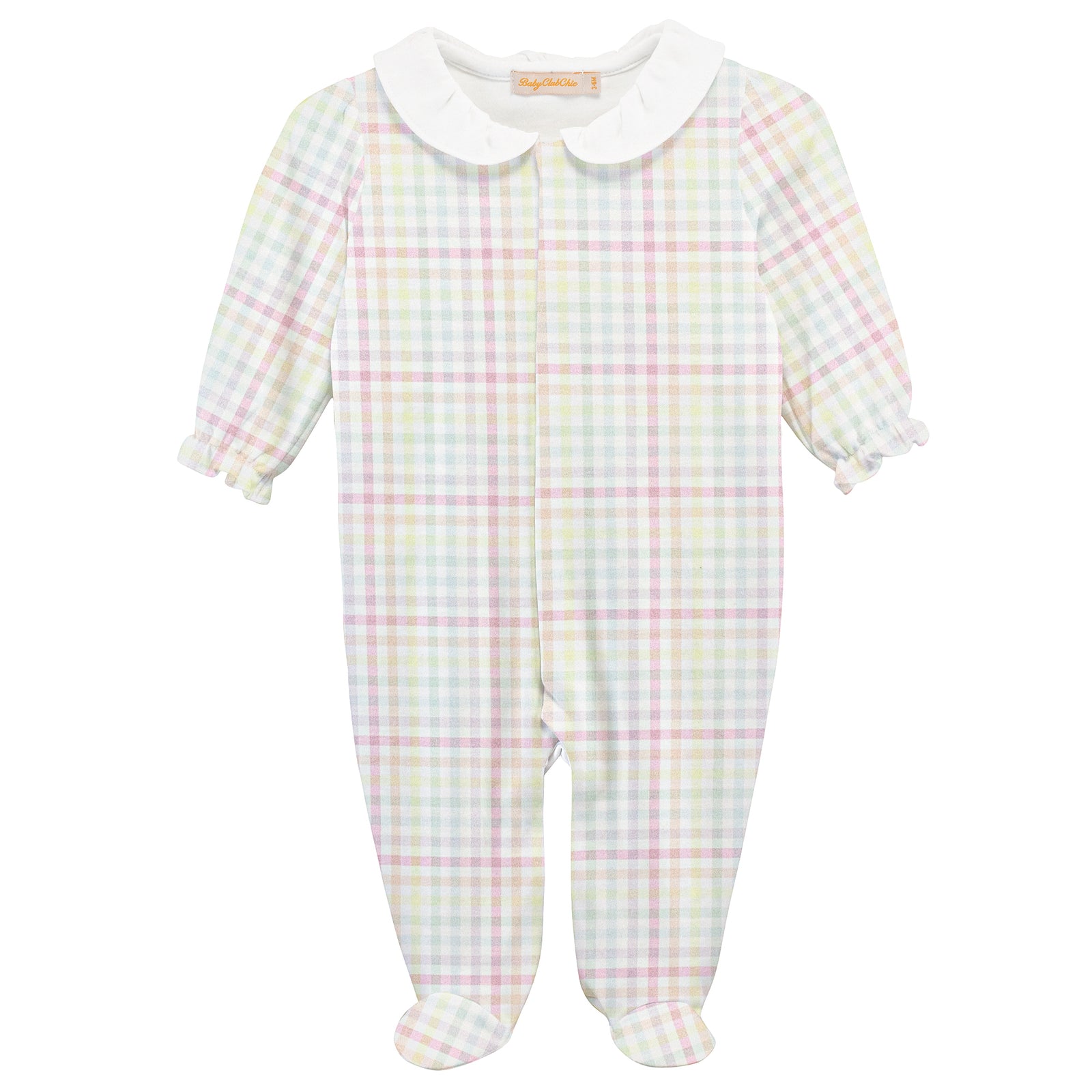 Baby Club Chic Gingham Sunshine Footie with Round Collar