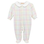Baby Club Chic Gingham Sunshine Footie with Round Collar