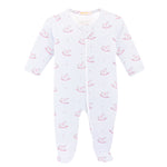 Cute Rocking Horse Zipped Footie, Pink