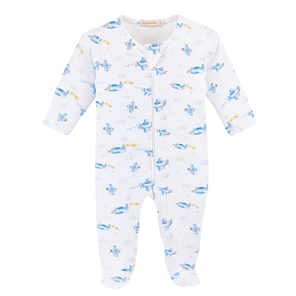 Sky Adventure Printed Zipped Footie