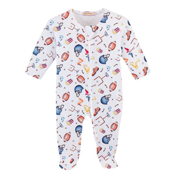 American Football Printed Zipped Footie