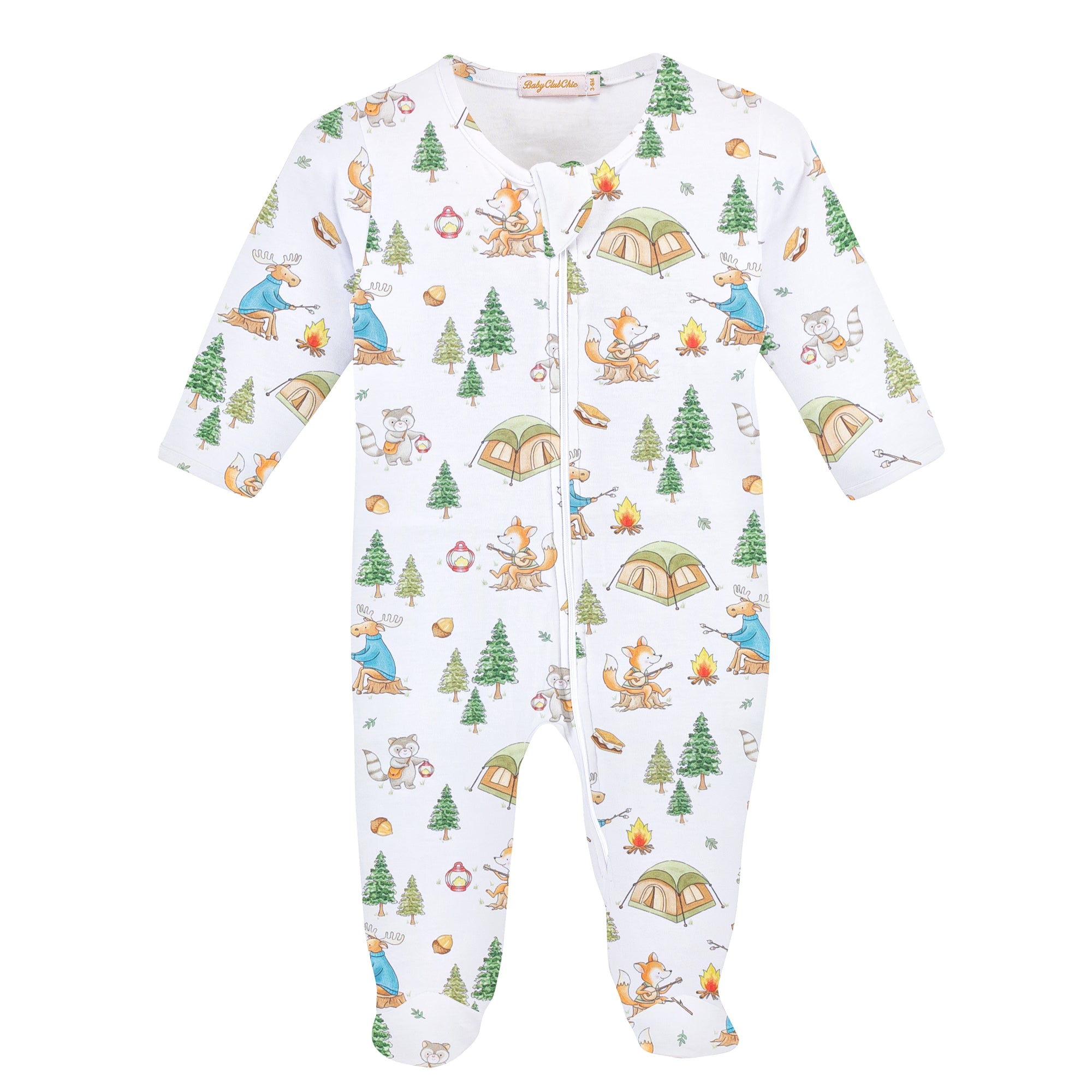 Forest Friends Printed Zipped Footie