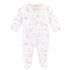 Baby Club Chic Pink Toile Bunnies Zipped Footie