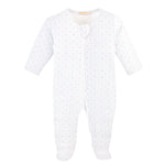 Pink Dots Printed Zipped Footie