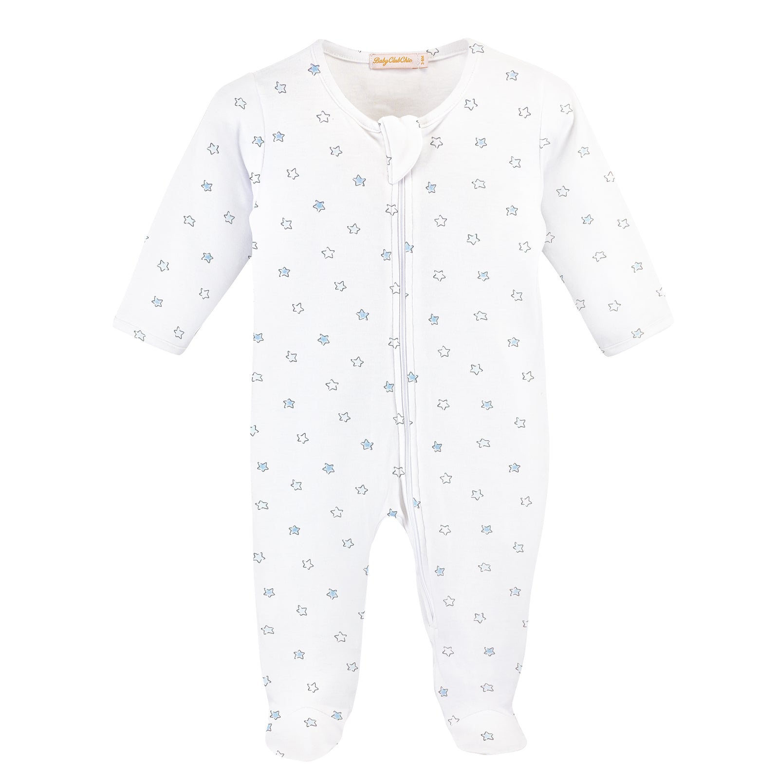 Blue Little Stars Zipped Footie
