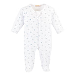 Blue Little Stars Zipped Footie