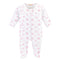 Tiny Baby Toys Printed Zipped Footie, Pink