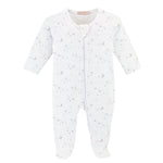 Baby Club Chic Whispers of Stars Gray Printed Pima Zipped Footie