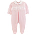 Baby Club Chic Pretty Bows & Roses Pima Jacquard Smocked Collared Footie
