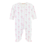 Baby Club Chic Coquette Bows Zipped Footie with Ruffles