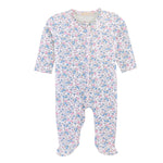 Baby Club Chic Tiny Soft Floral Zipped Footie with Ruffles