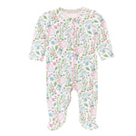 Baby Club Chic Tennis Swirls Zipped Footie with Ruffles