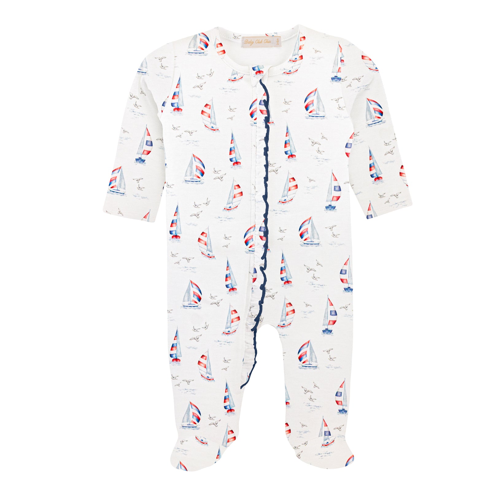 Baby Club Chic Harbor Days Zipped Footie with Ruffles