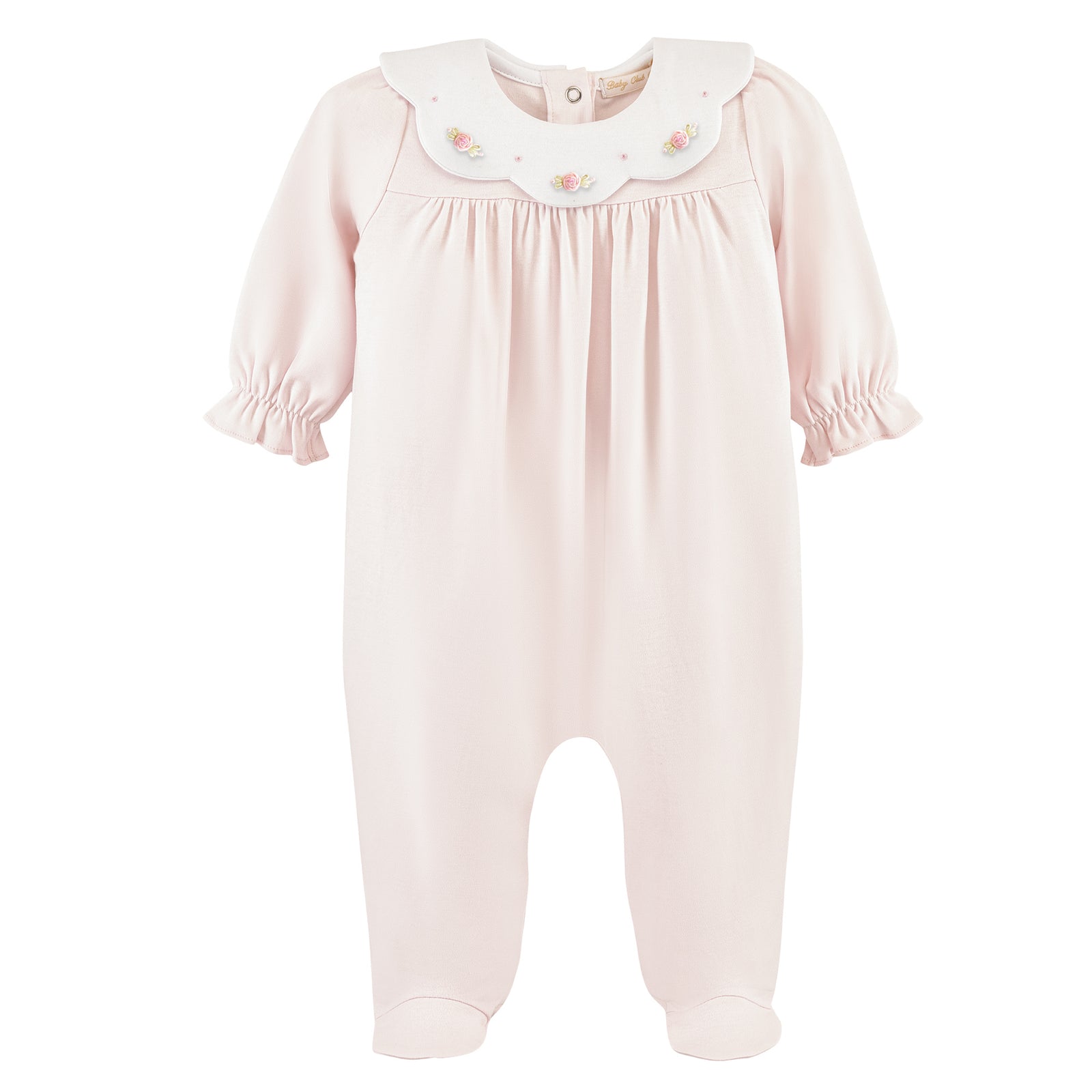 Baby Club Chic Sweet Roses Collared Footie with Embroidery