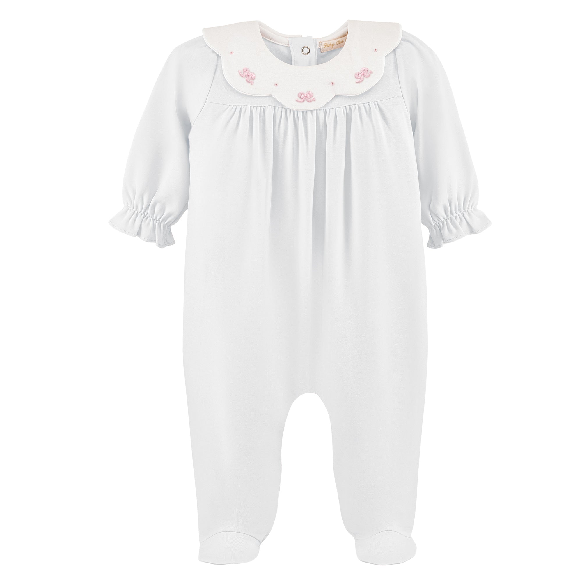 Baby Club Chic Little Bows Collared Footie with Embroidery