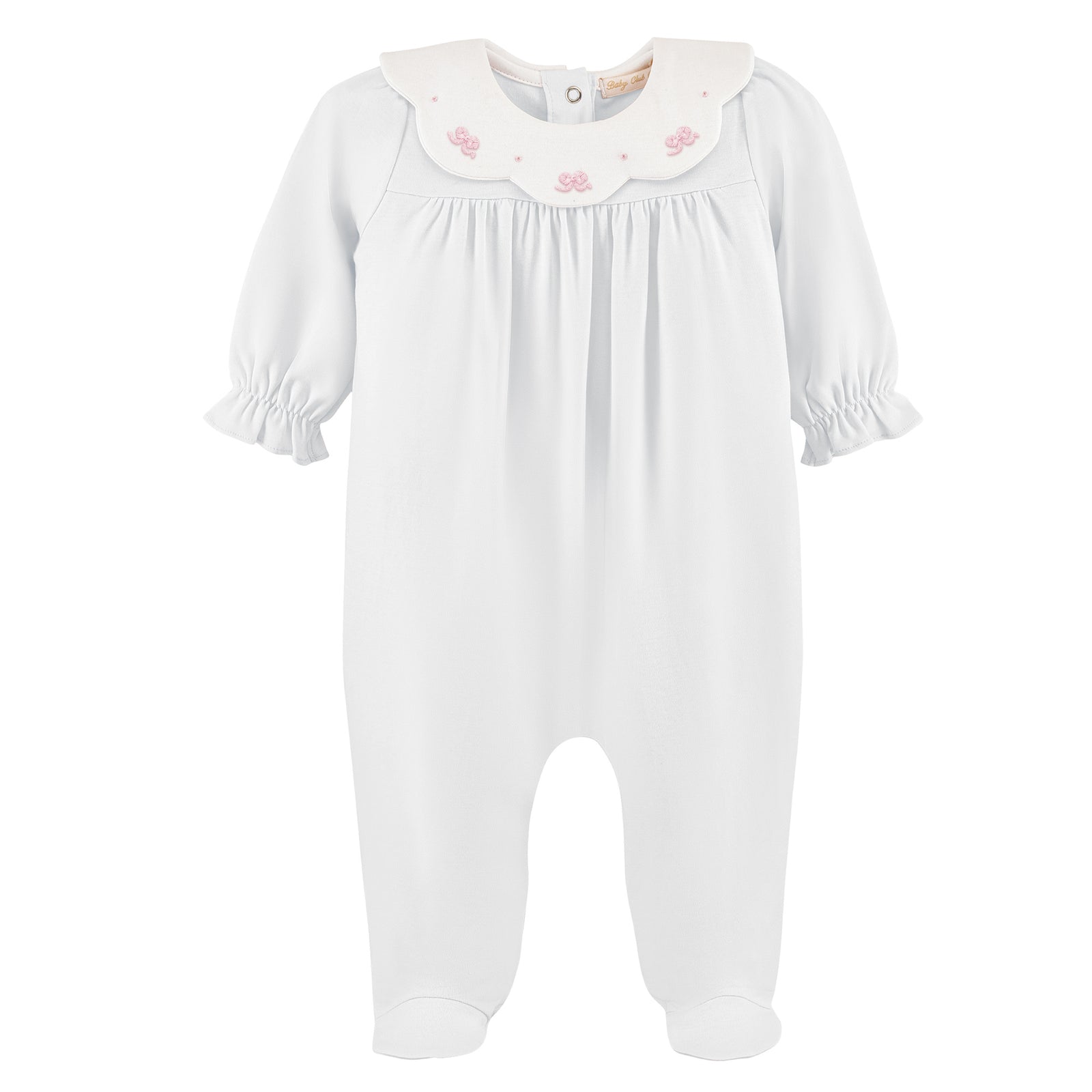 Baby Club Chic Little Bows Collared Footie with Embroidery
