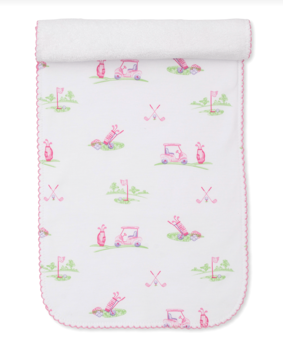 Fairway Foursome Burp Cloth, Pink