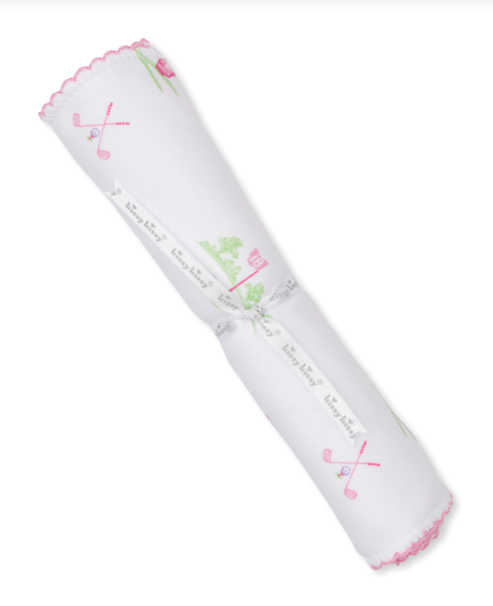 Fairway Foursome Burp Cloth, Pink