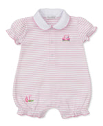 Fairway Foursome Pink Stripe Short Playsuit