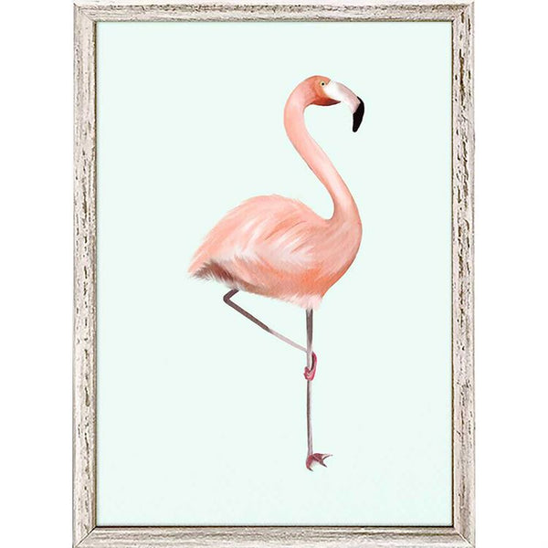 Flamingo - Sage, Mini Framed Canvas