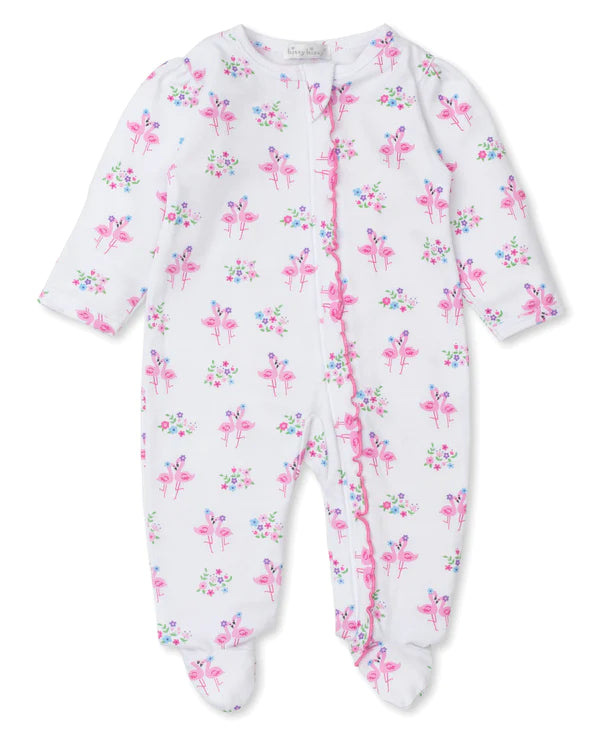 Flamingo Flower Fiesta Footie with Zip