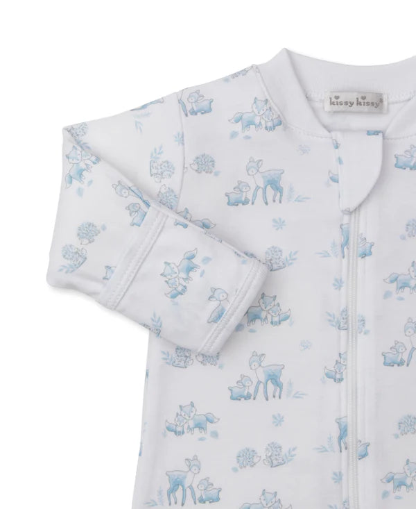Forest Fanfare Blue Zip Footie