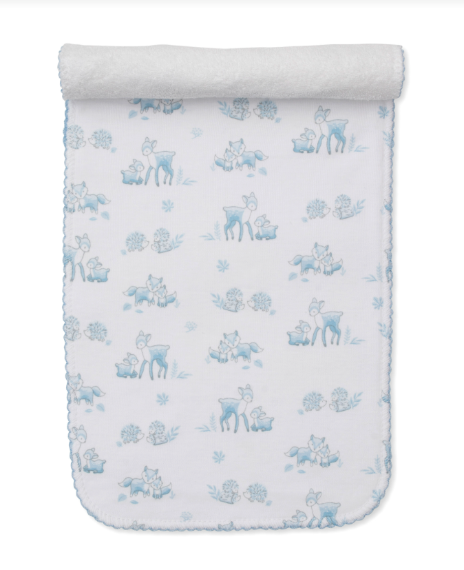 Forest Fanfare Burp Cloth, Blue