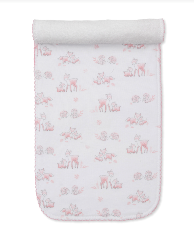 Forest Fanfare Burp Cloth, Pink