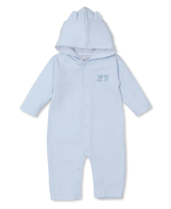 Forest Fun Blue Playsuit with Hood